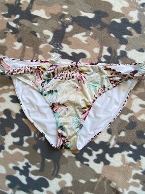 Athleta Multicolor Strappy Side Bikini Bottom - Tropical Floral Print Size XL